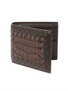 Bottega Veneta Ebanobianc Woven Leather Wallet