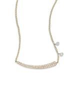 Meira T Diamond & 14k Yellow Gold Asymmetrical Curved Bar Necklace