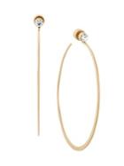 Michael Kors Modern Brilliance Large Crystal Goldtone Hoop Earrings/2.25