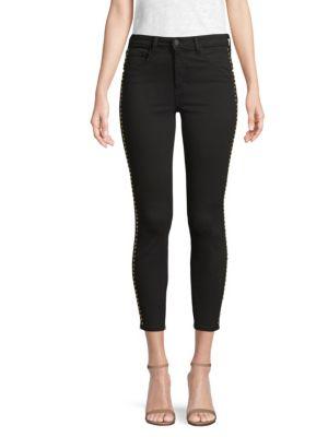 L'agence Margot High-rise Cropped Studded Skinny Jeans