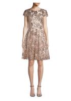 Milly Sequin Embroidered Cocktail Dress