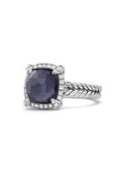 David Yurman Chatelaine? Pave Bezel Ring With Black Orchid And Diamonds, 9mm