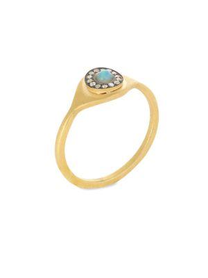 Iam By Ileana Makri Eye Sun White Sapphire & Opal Ring