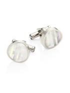 Montblanc Mother Of Pearl & Stainless Steel Round Cuff Links