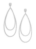 Adriana Orsini Pave Crystal Double-tier Drop Earrings/silvertone