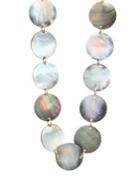 Nest Long Grey Mother-of-pearl Disc Necklace