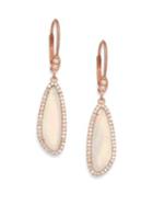 Meira T Chalcedony, Mother-of-pearl, Diamond & 14k Rose Gold Doublet Drop Earrings