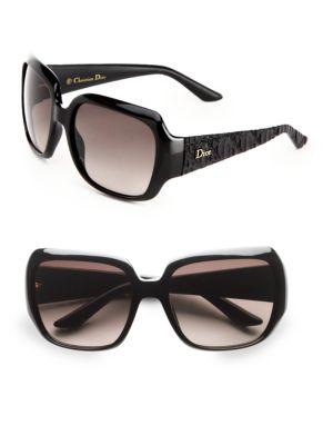 Dior Glam Textured Square Plastic Sunglasses