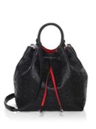 Mcm Klara Mono Textured Leather Bucket Bag