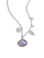 Meira T Diamond, Tanzanite & 14k White Gold Charm Necklace