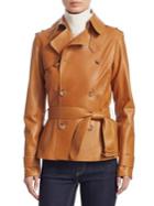 Ralph Lauren Collection Buffy Leather Trench Jacket