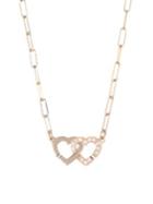 Dinh Van Double Coeurs Diamond & 18k Rose Gold Chain Necklace