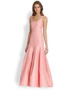 Halston Heritage Flared Jacquard Gown