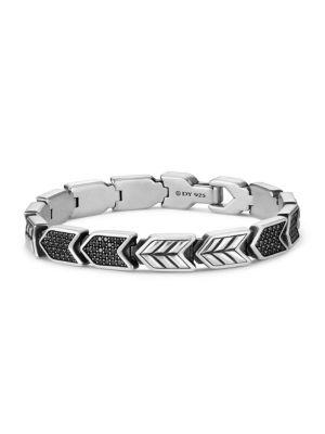 David Yurman Chevron Link Bracelet With Black Diamonds