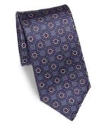 Canali Medallion Patterned Silk Tie