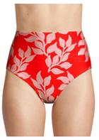 Patbo Leaf-print High-waist Bikini Bottom