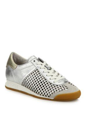 Ash Spin Perforated Metallic Leather Sneakers