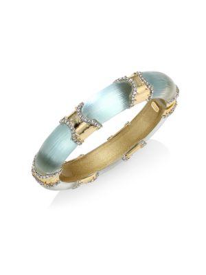 Alexis Bittar Lucite & Crystal Hinged Bangle