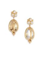 Temple St. Clair Classic Rock Crystal, Diamond & 18k Yellow Gold Teardrop Amulet Earrings