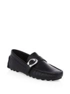 Coach Leather C Strap Driver Loafers