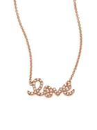 Sydney Evan Diamond & 14k Rose Gold Small Love Necklace