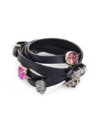 Alexis Bittar Custom Gemstone & Leather Wrap Bracelet