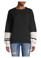 360 Cashmere Colorblock Boyfriend Sweater