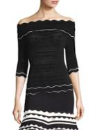 Yigal Azrouel Scallop Trim Off-the-shoulder Top