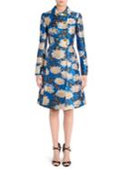 Dolce & Gabbana Floral Jacquard Fitted Coat