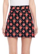 Milly Diamond Jacquard A-line Skirt