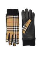 Burberry Check Leather Gloves