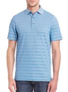 Saks Fifth Avenue Collection Striped Cotton Blend Polo