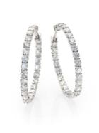 Roberto Coin Diamond & 18k White Gold Inside-outside Hoop Earrings/1.25