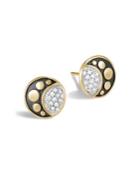 John Hardy Dot Moon Phase Diamond & 18k Yellow Gold Stud Earrings
