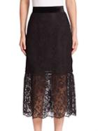 Abs Floral Lace Overlay Skirt