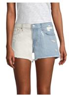 7 For All Mankind Cut-off Contrast Rip Shorts
