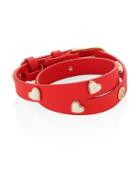 Tory Burch Amore Heart Double-wrap Leather Bracelet