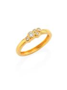 Gurhan Pointelle Diamond & 22k Yellow Gold Ring