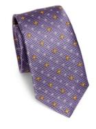 Saks Fifth Avenue Collection Flower-dotted Silk Tie