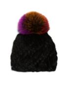 Jocelyn Pom-pom Fur Hat