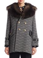 Marc Jacobs Fur & Wool Tech Geo Diamond Coat