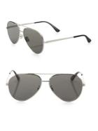 Saint Laurent Classic Zero Silver 60mm Aviator Sunglasses