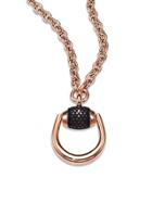 Gucci Horsebit Black Diamond & 18k Rose Gold Pendant Necklace