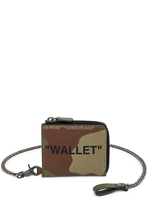Off-white Quote Leather Chain Wallet