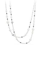 David Yurman Oceanica Pearl And Bead Link Necklace With Pearls And Black Spinel