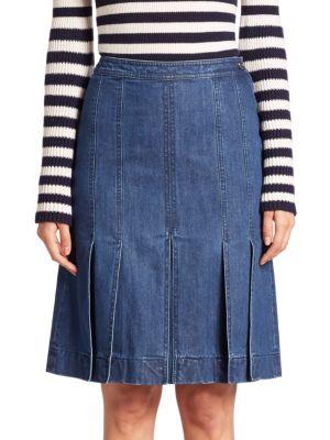 Michael Kors Collection Denim Slash Skirt