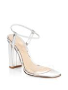 Gianvito Rossi Metallic Leather Block Heels