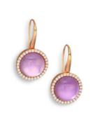 Roberto Coin Cocktail Amethyst, Mother-of-pearl, Diamond & 18k Rose Gold Drop Earrings