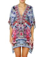 Camilla Chinese Whispers Printed Lace-up Silk Caftan