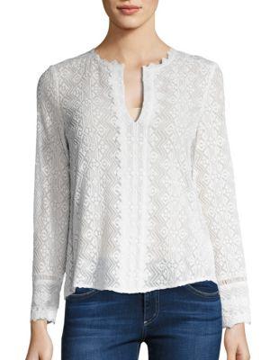 Rebecca Taylor Florence Embroidered Silk Top